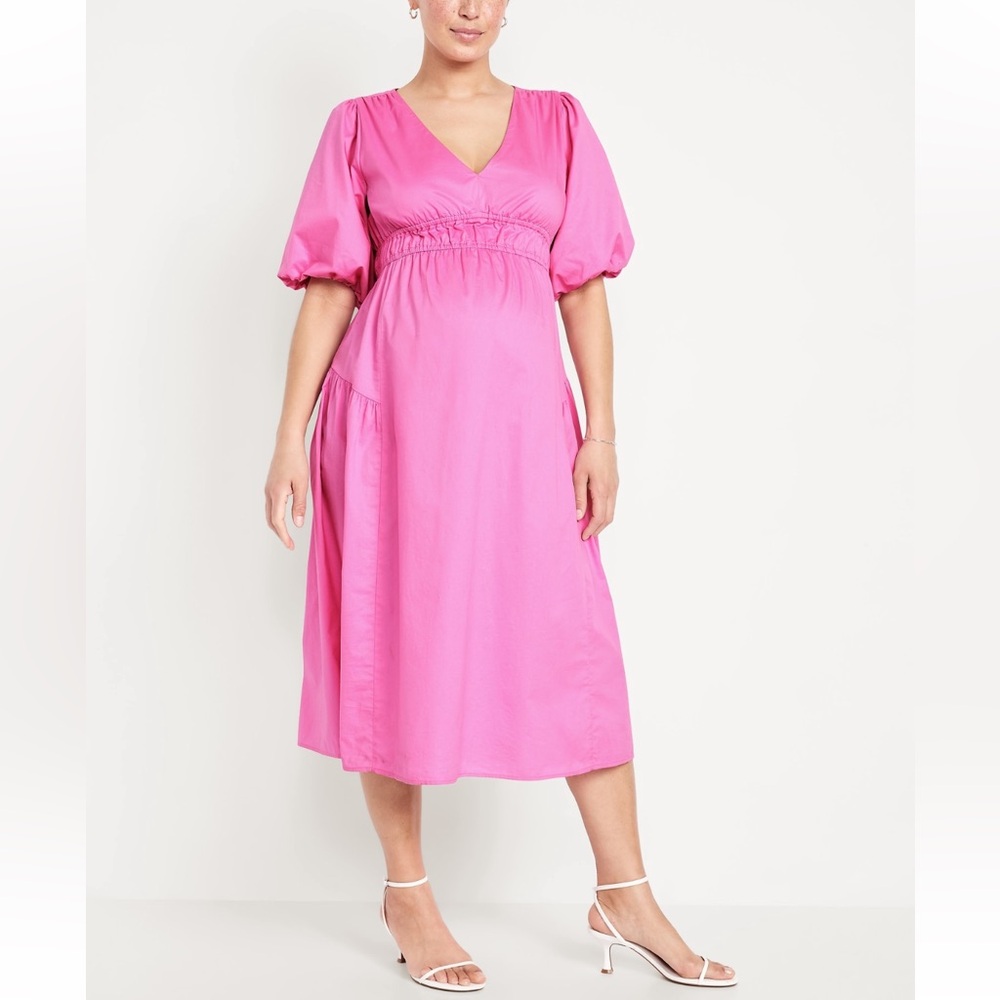 Old Navy Maternity Waist-Defined Midi
Dress Size Small NWT